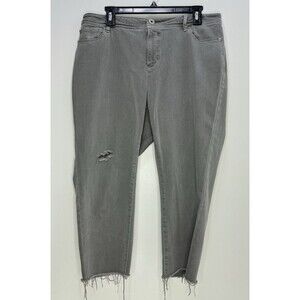 J Jill Authentic Fit Slim Ankle Jeans Womens Plus 16 Stretch Gray cropped 36x22